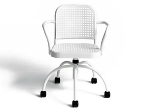 SILVER - Swivel aluminium chair with castors _ DE PADOVA